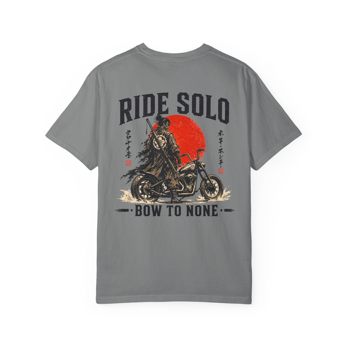 Ride Solo Motorcycle T-Shirt — 'Bow to None' Samurai Biker Tee