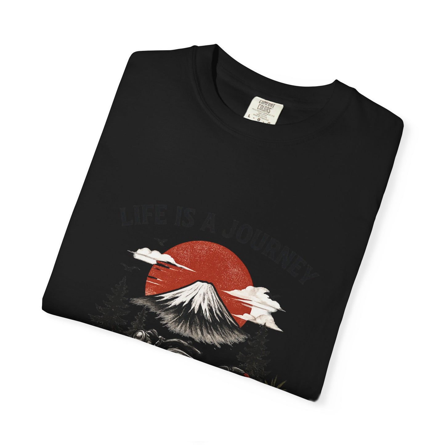 Life Is a Journey T-Shirt – Vintage Motorcycle Graphic Tee, Japanese Mount Fuji Design, Biker Streetwear Shirt”