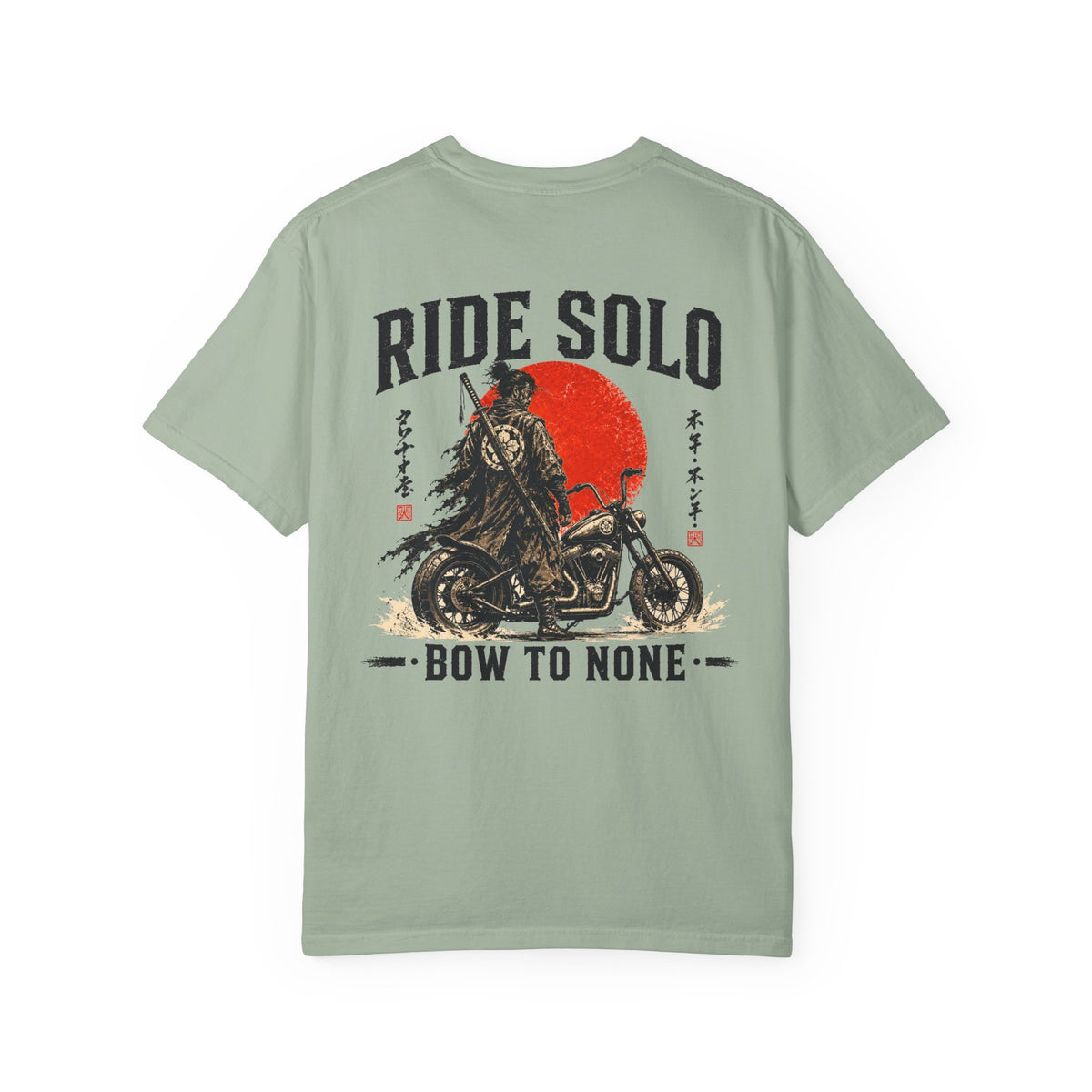 Ride Solo Motorcycle T-Shirt — 'Bow to None' Samurai Biker Tee
