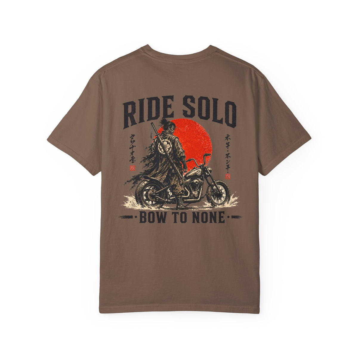 Ride Solo Motorcycle T-Shirt — 'Bow to None' Samurai Biker Tee