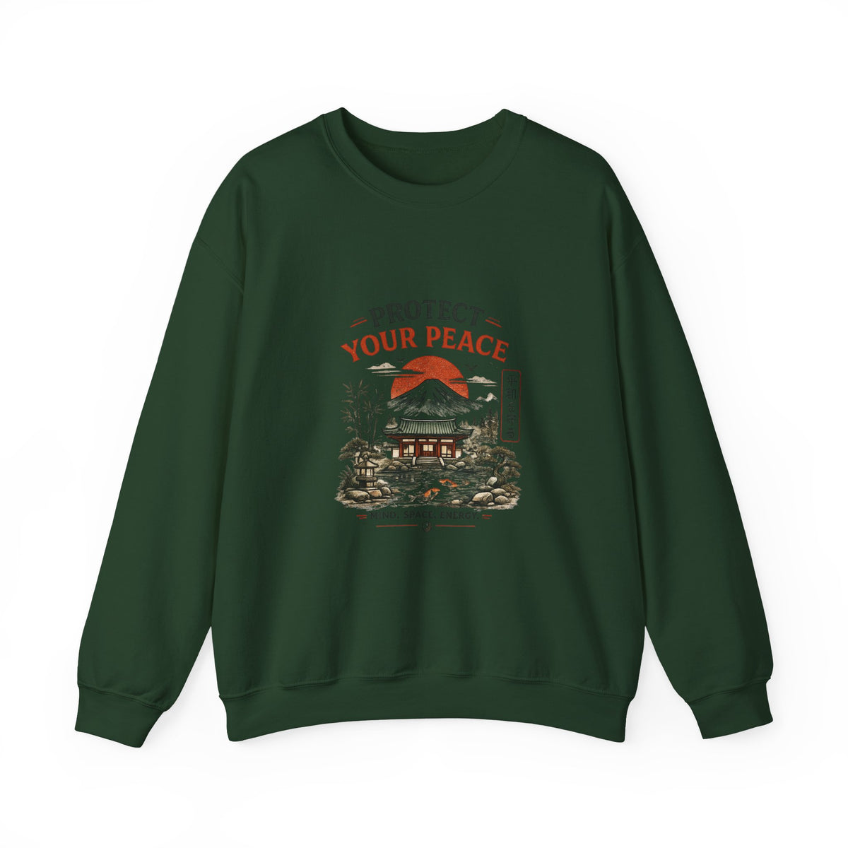 “Protect Your Peace Sweatshirt – Zen Temple Graphic Tee, Calm Mind Japanese Aesthetic Shirt”