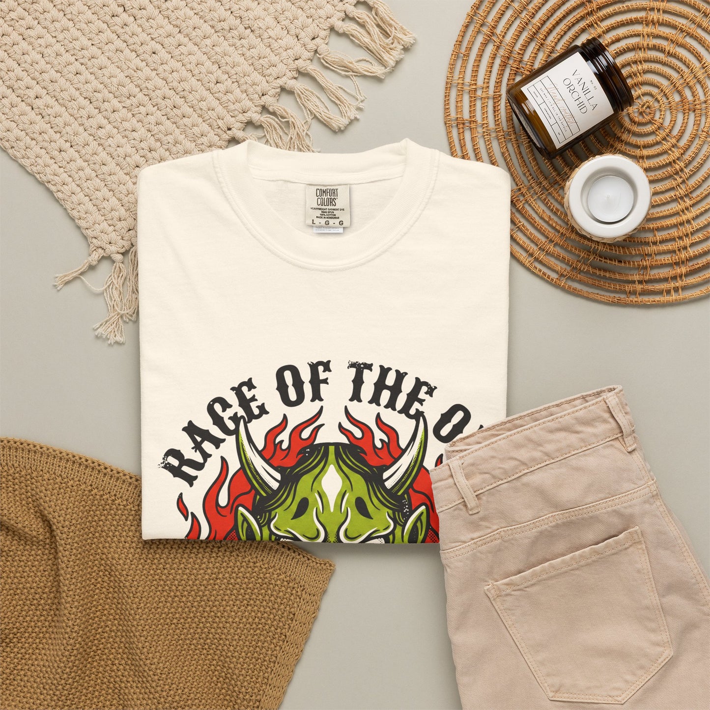 Flaming Green Oni Graphic Tee