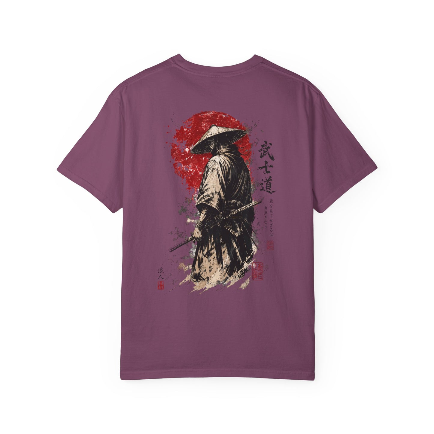 Bushido Ronin Red sun Japanese samurai t-shirt
