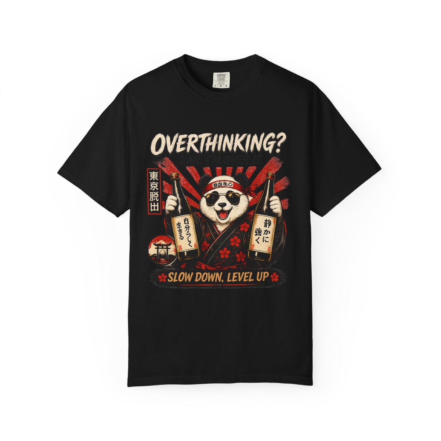 Overthinking Panda Japanese Graphic T-Shirt