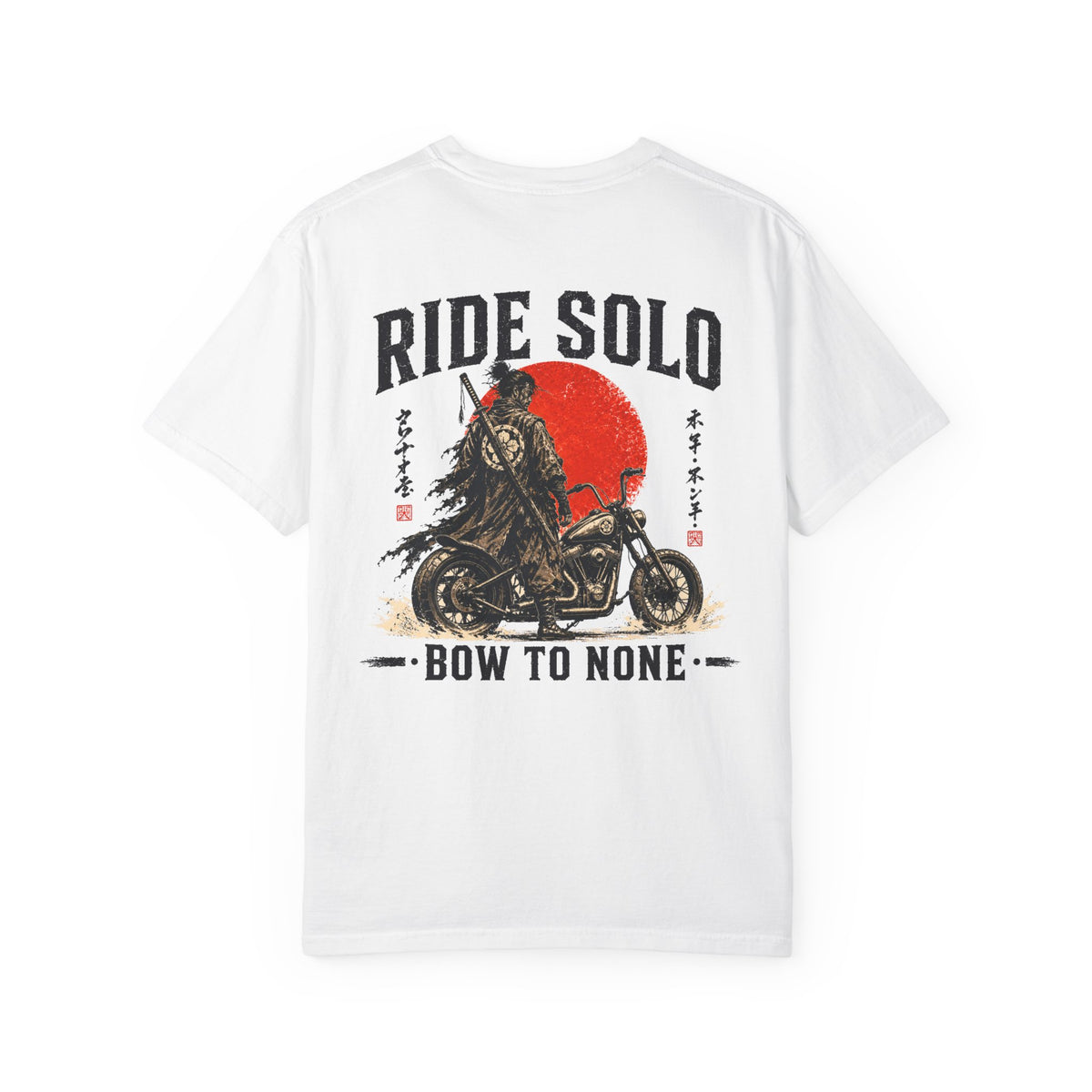 Ride Solo Motorcycle T-Shirt — 'Bow to None' Samurai Biker Tee