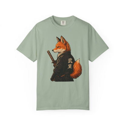 Samurai Fox Japanese Warrior Graphic T-Shirt
